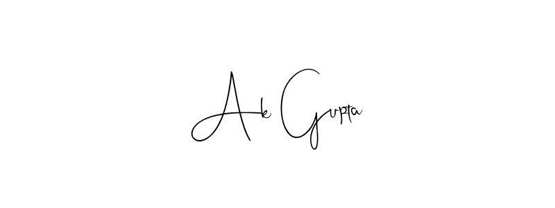 The best way (Andilay-7BmLP) to make a short signature is to pick only two or three words in your name. The name Ak Gupta include a total of six letters. For converting this name. Ak Gupta signature style 4 images and pictures png