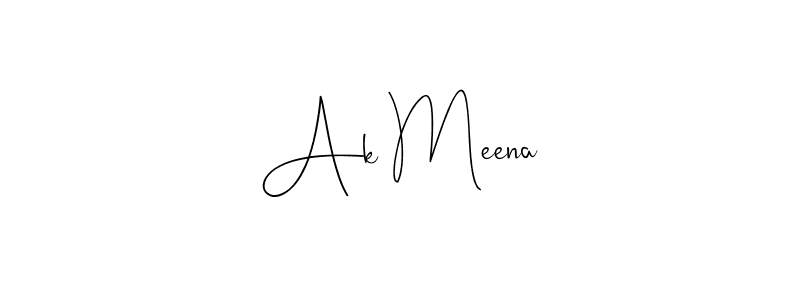 Andilay-7BmLP is a professional signature style that is perfect for those who want to add a touch of class to their signature. It is also a great choice for those who want to make their signature more unique. Get Ak Meena name to fancy signature for free. Ak Meena signature style 4 images and pictures png