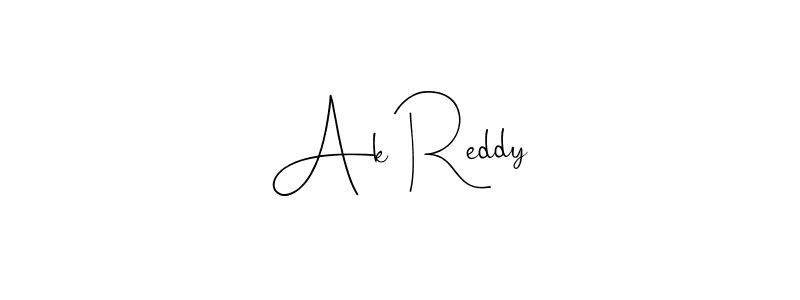How to make Ak Reddy name signature. Use Andilay-7BmLP style for creating short signs online. This is the latest handwritten sign. Ak Reddy signature style 4 images and pictures png