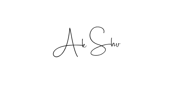 Make a beautiful signature design for name Ak Shu. With this signature (Andilay-7BmLP) style, you can create a handwritten signature for free. Ak Shu signature style 4 images and pictures png