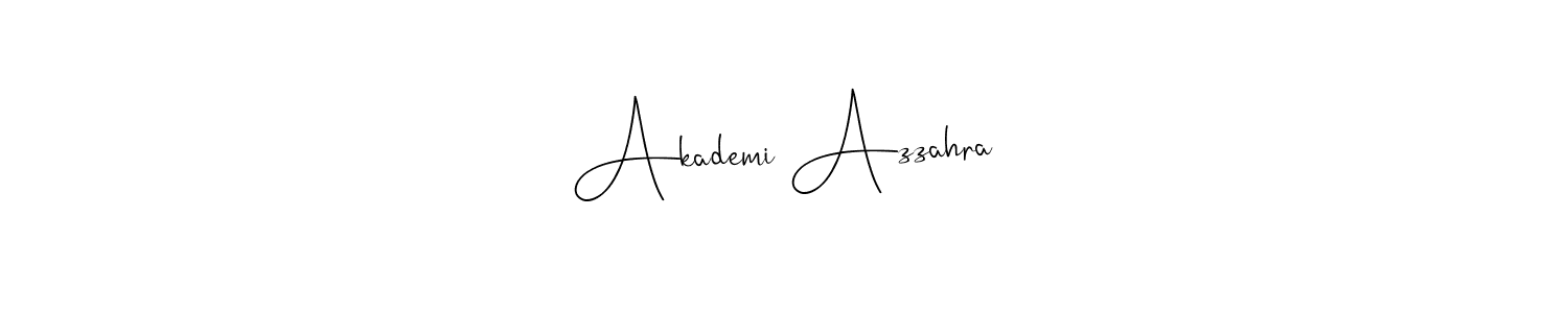 Andilay-7BmLP is a professional signature style that is perfect for those who want to add a touch of class to their signature. It is also a great choice for those who want to make their signature more unique. Get Akademi Azzahra name to fancy signature for free. Akademi Azzahra signature style 4 images and pictures png