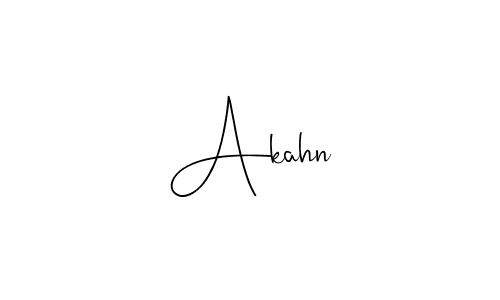 How to make Akahn name signature. Use Andilay-7BmLP style for creating short signs online. This is the latest handwritten sign. Akahn signature style 4 images and pictures png
