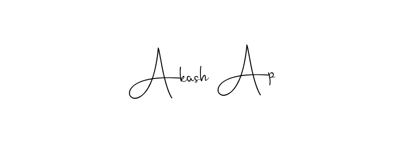 Also we have Akash Ap name is the best signature style. Create professional handwritten signature collection using Andilay-7BmLP autograph style. Akash Ap signature style 4 images and pictures png