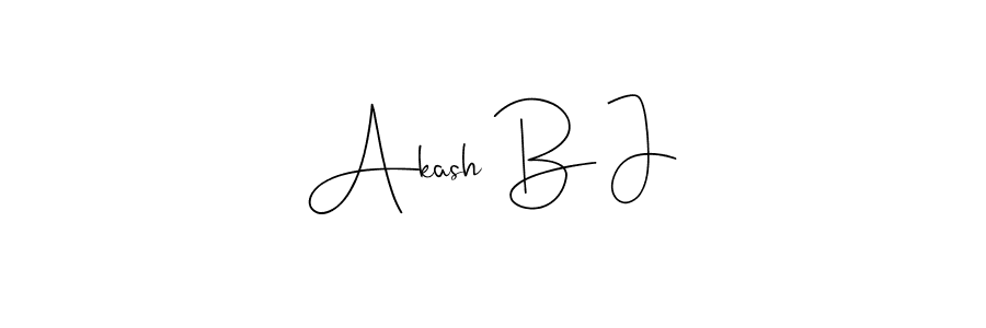 Make a beautiful signature design for name Akash B J. With this signature (Andilay-7BmLP) style, you can create a handwritten signature for free. Akash B J signature style 4 images and pictures png