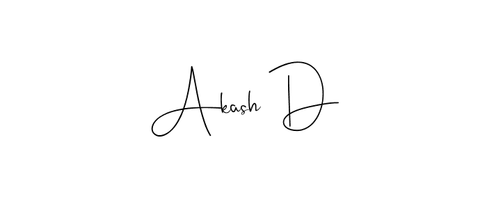 Create a beautiful signature design for name Akash D. With this signature (Andilay-7BmLP) fonts, you can make a handwritten signature for free. Akash D signature style 4 images and pictures png