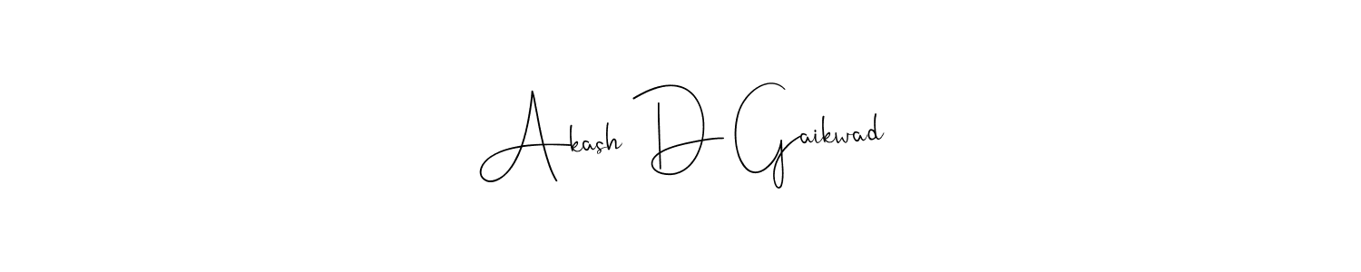 Create a beautiful signature design for name Akash D Gaikwad. With this signature (Andilay-7BmLP) fonts, you can make a handwritten signature for free. Akash D Gaikwad signature style 4 images and pictures png