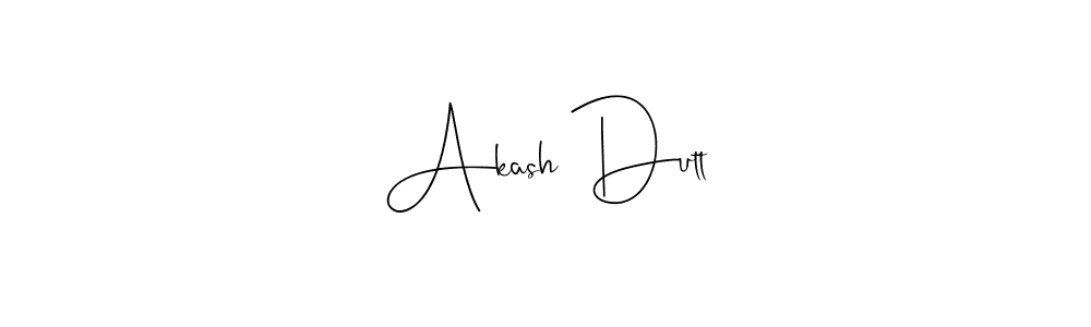 How to make Akash Dutt name signature. Use Andilay-7BmLP style for creating short signs online. This is the latest handwritten sign. Akash Dutt signature style 4 images and pictures png