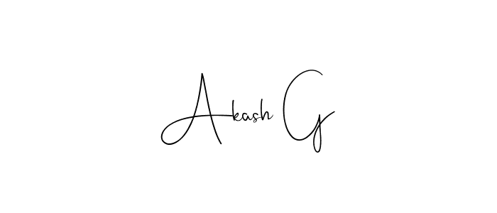 Design your own signature with our free online signature maker. With this signature software, you can create a handwritten (Andilay-7BmLP) signature for name Akash G. Akash G signature style 4 images and pictures png