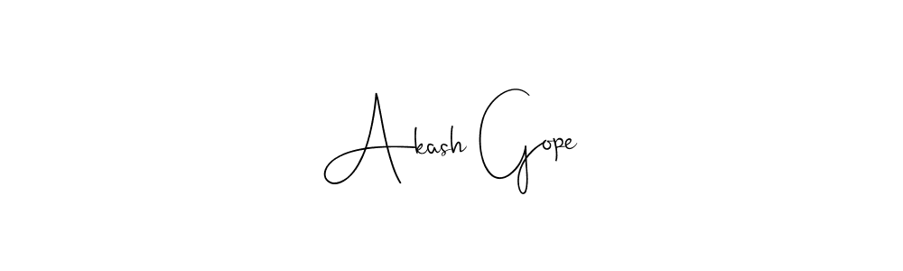 How to make Akash Gope name signature. Use Andilay-7BmLP style for creating short signs online. This is the latest handwritten sign. Akash Gope signature style 4 images and pictures png