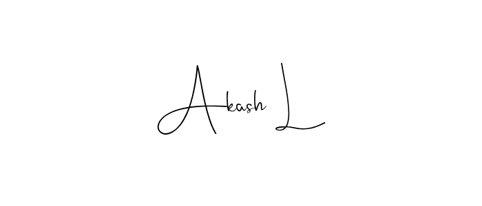 It looks lik you need a new signature style for name Akash L. Design unique handwritten (Andilay-7BmLP) signature with our free signature maker in just a few clicks. Akash L signature style 4 images and pictures png