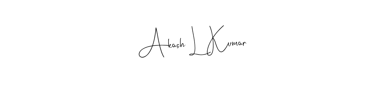 Create a beautiful signature design for name Akash L Kumar. With this signature (Andilay-7BmLP) fonts, you can make a handwritten signature for free. Akash L Kumar signature style 4 images and pictures png