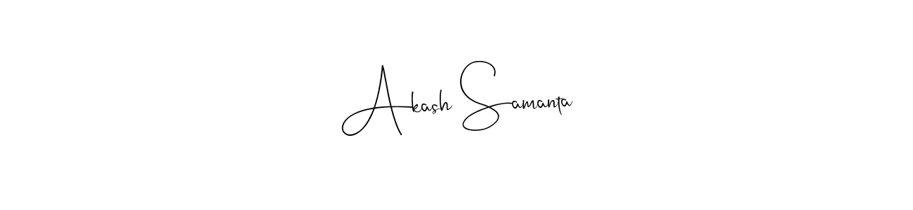 Andilay-7BmLP is a professional signature style that is perfect for those who want to add a touch of class to their signature. It is also a great choice for those who want to make their signature more unique. Get Akash Samanta name to fancy signature for free. Akash Samanta signature style 4 images and pictures png