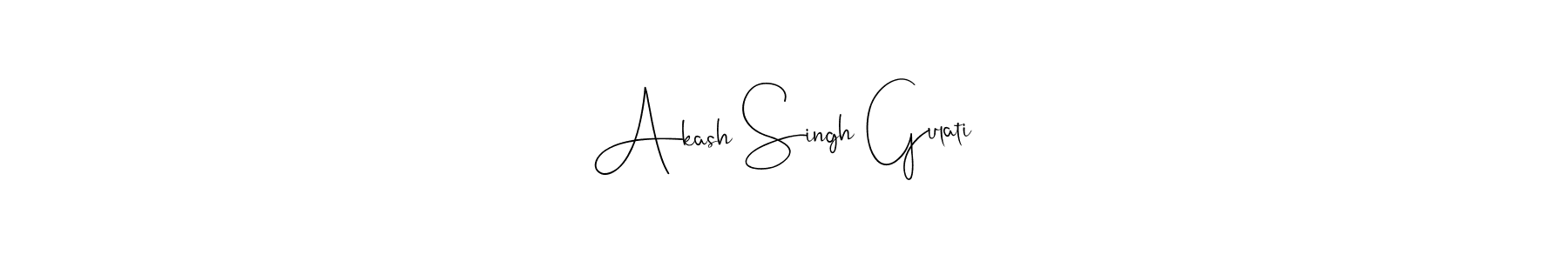 How to make Akash Singh Gulati name signature. Use Andilay-7BmLP style for creating short signs online. This is the latest handwritten sign. Akash Singh Gulati signature style 4 images and pictures png