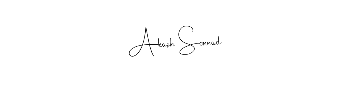 Create a beautiful signature design for name Akash Sonnad. With this signature (Andilay-7BmLP) fonts, you can make a handwritten signature for free. Akash Sonnad signature style 4 images and pictures png