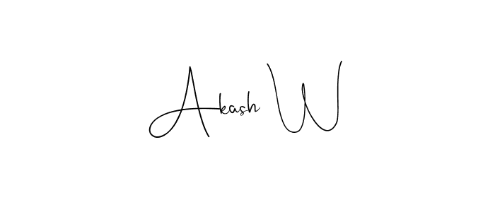 This is the best signature style for the Akash W name. Also you like these signature font (Andilay-7BmLP). Mix name signature. Akash W signature style 4 images and pictures png