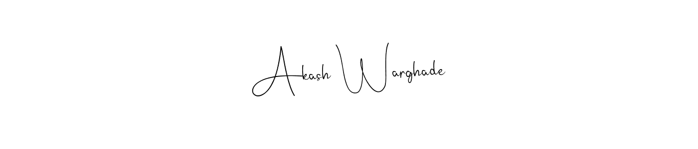 if you are searching for the best signature style for your name Akash Warghade. so please give up your signature search. here we have designed multiple signature styles  using Andilay-7BmLP. Akash Warghade signature style 4 images and pictures png