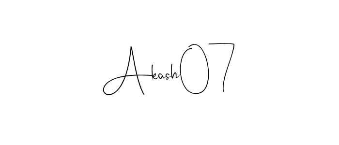 Also we have Akash07 name is the best signature style. Create professional handwritten signature collection using Andilay-7BmLP autograph style. Akash07 signature style 4 images and pictures png
