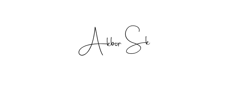 How to make Akbor Sk name signature. Use Andilay-7BmLP style for creating short signs online. This is the latest handwritten sign. Akbor Sk signature style 4 images and pictures png