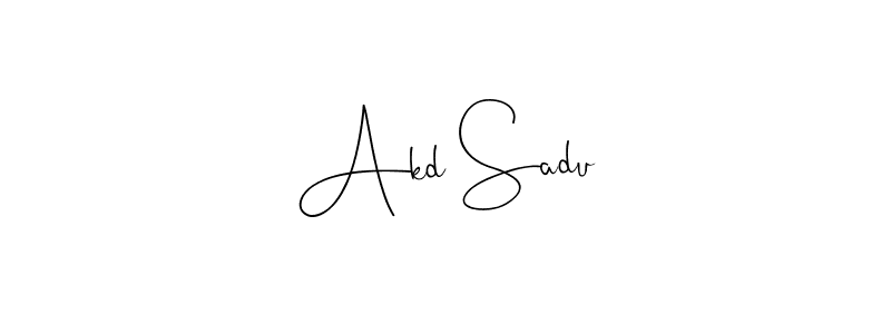 Design your own signature with our free online signature maker. With this signature software, you can create a handwritten (Andilay-7BmLP) signature for name Akd Sadu. Akd Sadu signature style 4 images and pictures png