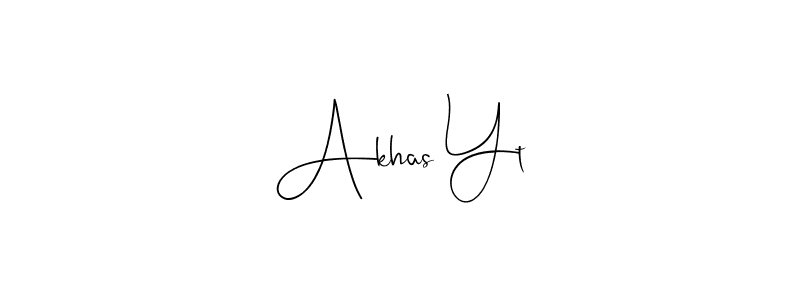 if you are searching for the best signature style for your name Akhas Yt. so please give up your signature search. here we have designed multiple signature styles  using Andilay-7BmLP. Akhas Yt signature style 4 images and pictures png