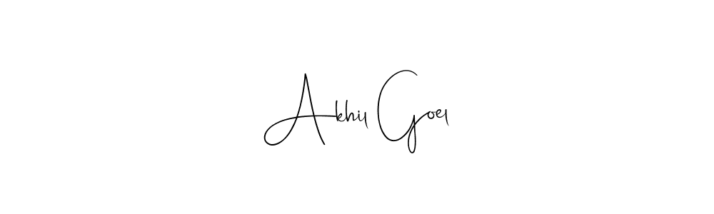 How to make Akhil Goel name signature. Use Andilay-7BmLP style for creating short signs online. This is the latest handwritten sign. Akhil Goel signature style 4 images and pictures png