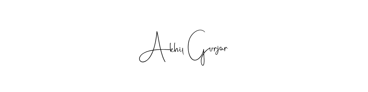 You should practise on your own different ways (Andilay-7BmLP) to write your name (Akhil Gurjar) in signature. don't let someone else do it for you. Akhil Gurjar signature style 4 images and pictures png