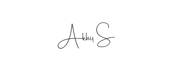 Create a beautiful signature design for name Akhil S. With this signature (Andilay-7BmLP) fonts, you can make a handwritten signature for free. Akhil S signature style 4 images and pictures png