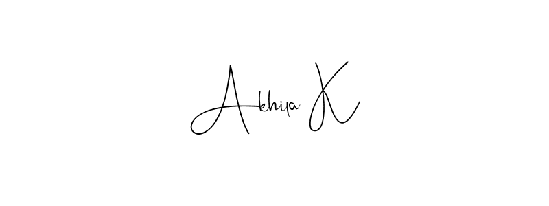 Make a short Akhila K signature style. Manage your documents anywhere anytime using Andilay-7BmLP. Create and add eSignatures, submit forms, share and send files easily. Akhila K signature style 4 images and pictures png