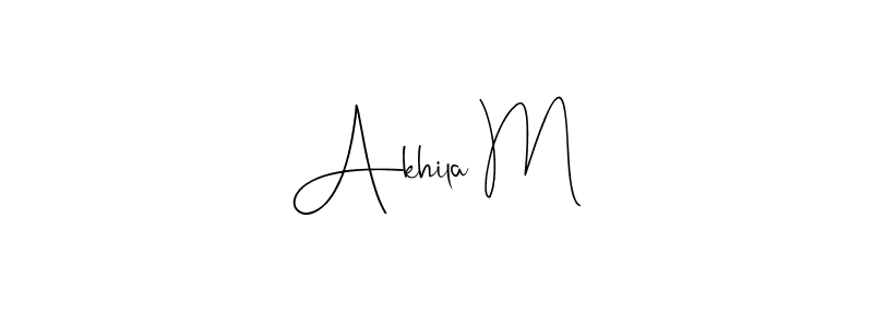 Use a signature maker to create a handwritten signature online. With this signature software, you can design (Andilay-7BmLP) your own signature for name Akhila M. Akhila M signature style 4 images and pictures png