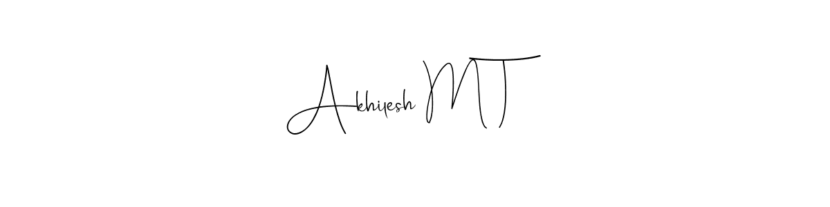 Design your own signature with our free online signature maker. With this signature software, you can create a handwritten (Andilay-7BmLP) signature for name Akhilesh M T. Akhilesh M T signature style 4 images and pictures png