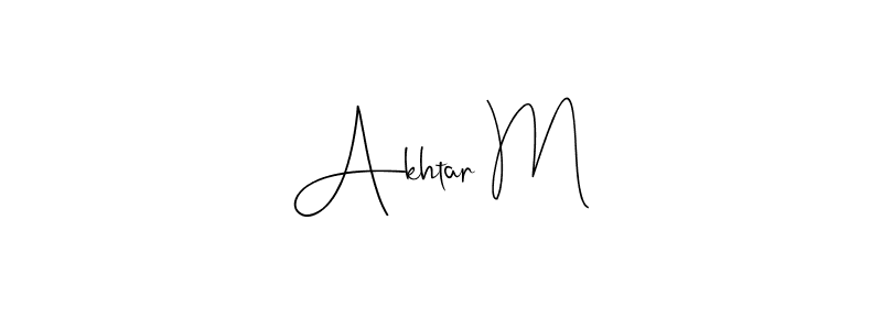 Create a beautiful signature design for name Akhtar M. With this signature (Andilay-7BmLP) fonts, you can make a handwritten signature for free. Akhtar M signature style 4 images and pictures png