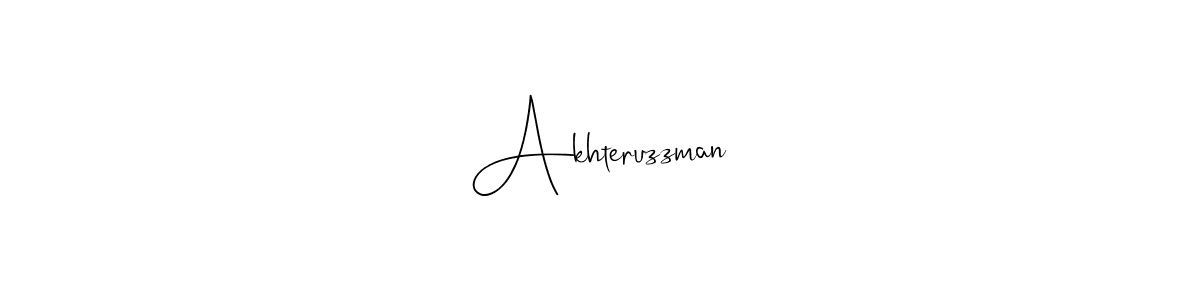 How to make Akhteruzzman signature? Andilay-7BmLP is a professional autograph style. Create handwritten signature for Akhteruzzman name. Akhteruzzman signature style 4 images and pictures png