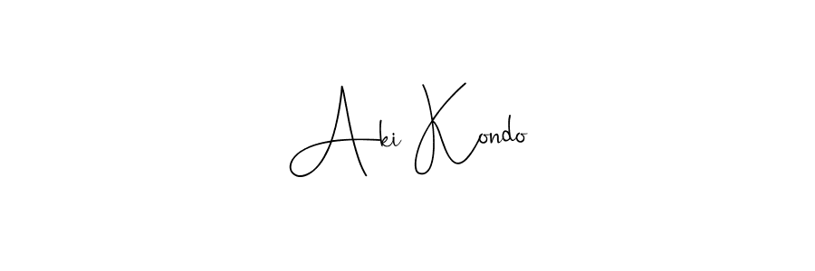 Create a beautiful signature design for name Aki Kondo. With this signature (Andilay-7BmLP) fonts, you can make a handwritten signature for free. Aki Kondo signature style 4 images and pictures png
