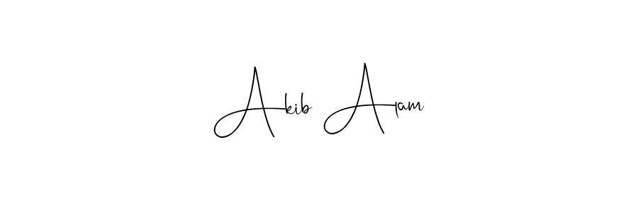 How to make Akib Alam name signature. Use Andilay-7BmLP style for creating short signs online. This is the latest handwritten sign. Akib Alam signature style 4 images and pictures png