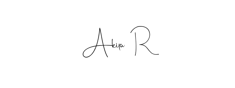 This is the best signature style for the Akila  R name. Also you like these signature font (Andilay-7BmLP). Mix name signature. Akila  R signature style 4 images and pictures png