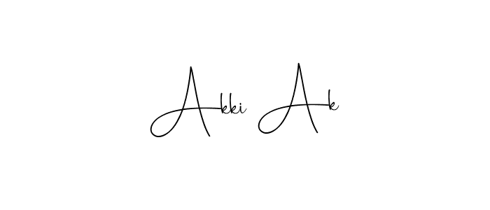 Also we have Akki Ak name is the best signature style. Create professional handwritten signature collection using Andilay-7BmLP autograph style. Akki Ak signature style 4 images and pictures png