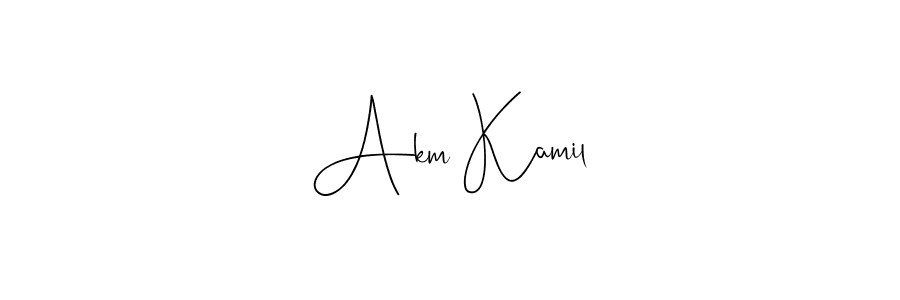 The best way (Andilay-7BmLP) to make a short signature is to pick only two or three words in your name. The name Akm Kamil include a total of six letters. For converting this name. Akm Kamil signature style 4 images and pictures png