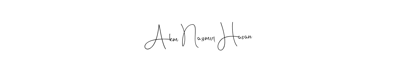 You should practise on your own different ways (Andilay-7BmLP) to write your name (Akm Nazmul Hasan) in signature. don't let someone else do it for you. Akm Nazmul Hasan signature style 4 images and pictures png