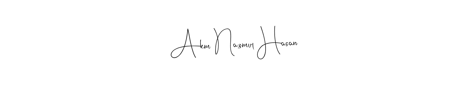 Use a signature maker to create a handwritten signature online. With this signature software, you can design (Andilay-7BmLP) your own signature for name Akm Nazmul Hasan. Akm Nazmul Hasan signature style 4 images and pictures png