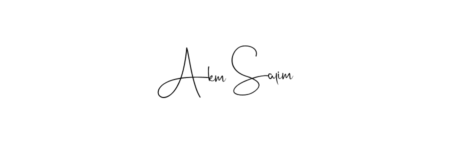 How to make Akm Salim signature? Andilay-7BmLP is a professional autograph style. Create handwritten signature for Akm Salim name. Akm Salim signature style 4 images and pictures png