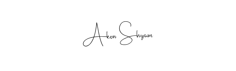 Design your own signature with our free online signature maker. With this signature software, you can create a handwritten (Andilay-7BmLP) signature for name Akon Shyam. Akon Shyam signature style 4 images and pictures png