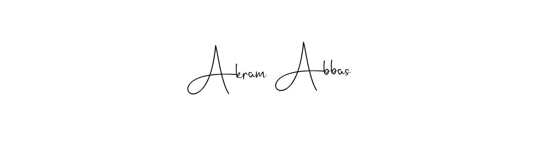 How to make Akram Abbas name signature. Use Andilay-7BmLP style for creating short signs online. This is the latest handwritten sign. Akram Abbas signature style 4 images and pictures png