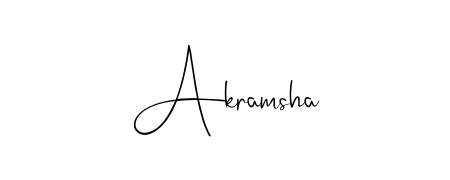 How to make Akramsha name signature. Use Andilay-7BmLP style for creating short signs online. This is the latest handwritten sign. Akramsha signature style 4 images and pictures png