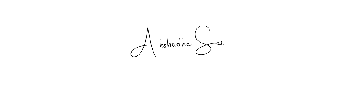 How to make Akshadha Sai name signature. Use Andilay-7BmLP style for creating short signs online. This is the latest handwritten sign. Akshadha Sai signature style 4 images and pictures png