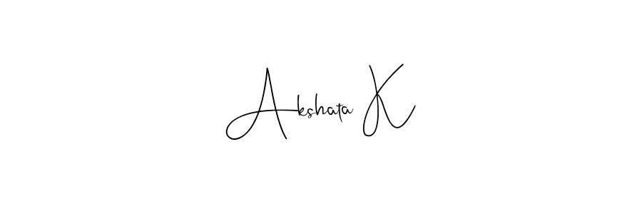 Create a beautiful signature design for name Akshata K. With this signature (Andilay-7BmLP) fonts, you can make a handwritten signature for free. Akshata K signature style 4 images and pictures png