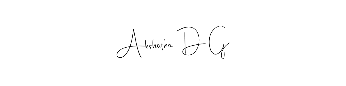 How to make Akshatha D G signature? Andilay-7BmLP is a professional autograph style. Create handwritten signature for Akshatha D G name. Akshatha D G signature style 4 images and pictures png