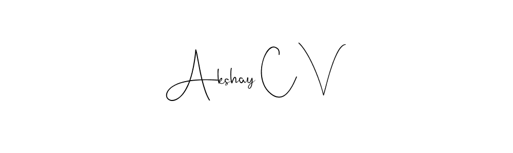 The best way (Andilay-7BmLP) to make a short signature is to pick only two or three words in your name. The name Akshay C V include a total of six letters. For converting this name. Akshay C V signature style 4 images and pictures png