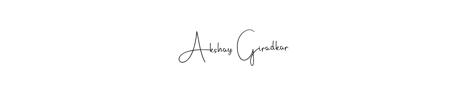 Also You can easily find your signature by using the search form. We will create Akshay Giradkar name handwritten signature images for you free of cost using Andilay-7BmLP sign style. Akshay Giradkar signature style 4 images and pictures png