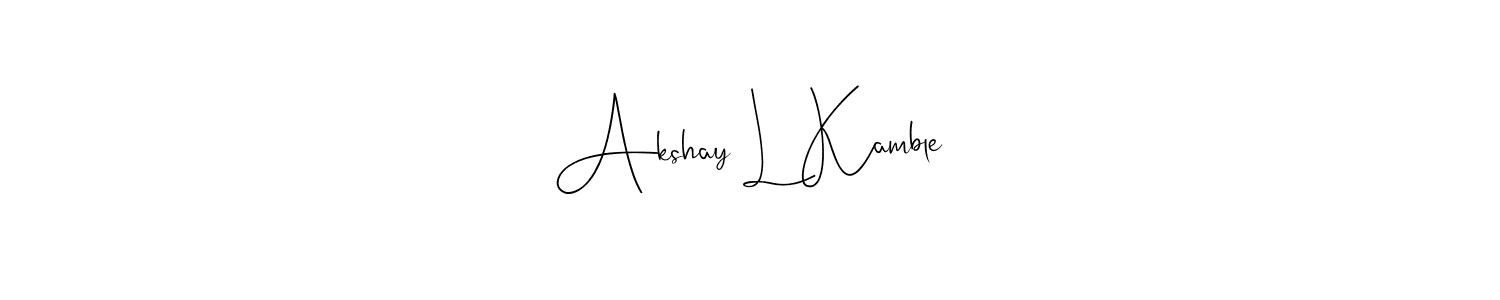 Andilay-7BmLP is a professional signature style that is perfect for those who want to add a touch of class to their signature. It is also a great choice for those who want to make their signature more unique. Get Akshay L Kamble name to fancy signature for free. Akshay L Kamble signature style 4 images and pictures png