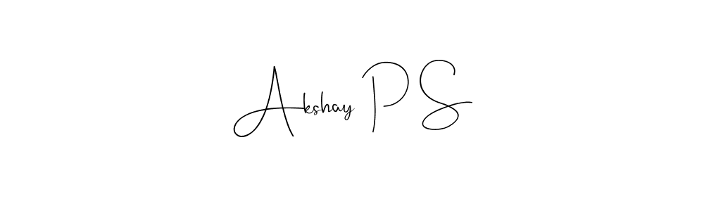 The best way (Andilay-7BmLP) to make a short signature is to pick only two or three words in your name. The name Akshay P S include a total of six letters. For converting this name. Akshay P S signature style 4 images and pictures png
